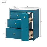30'' Bathroom Vanity with Ceramic Sink Combo, Free Standing Single Vanity Set with Four Drawers, N710P228374C