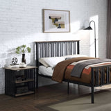 Antique Oak and Black 3-Shelf Nightstand B062P209017