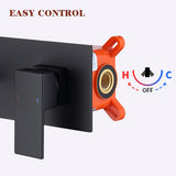 Wall Mount Faucet for Bathroom Sink or Bathtub, Single Handle 2 Holes Brass Rough-in Valve Included, T3177P269153