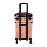 ZNTS 4-in-1 Draw-bar Style Interchangeable Aluminum Rolling Makeup Case-Rose Gold 70986434