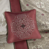 Queen 7 Piece Jacquard Comforter Set with Throw Pillows B03597220