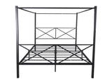 Metal Canopy Bed Frame, Platform Bed Frame Queen with X Shaped Frame Queen Black 91103073