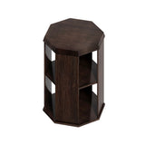 31.5 "Octagonal Black Walnut Rubber wood Set of Two Coffee Table, Coffee Table, Living Room W757P203140