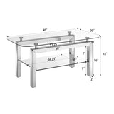 Rectangle Tempered Glass Coffee for Livingroom, Tea for Waiting Room, Modern Side Coffee W1005P261281