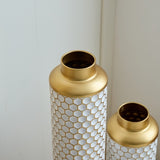 Floor metal vase modern style decoration droplet shaped white metal vase 3-piece set gorgeous W2796P290484