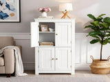 White MDF with vertical stripes, 60*30*110cm, 4-door bathroom vanity 31144451