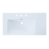 ZNTS 36" Single Bathroom Basin Sink, Left Offset Sink Vanity Top Only, 3-Faucet Holes, Resin WF324869AAK