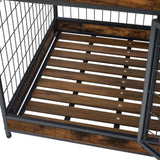 ZNTS Furniture Dog Cage Crate with Double Doors. Antique Brown,38.78'' W x 27.36'' D x 32.17'' H. W1903P151311