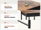48 Inch Computer Desk with 2 Fabric Drawer Storage Shelf Gaming Writing Table, Rustic Brown 00069430