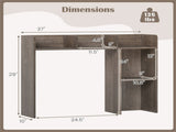 Oak Desktop Bookshelf for 27''/68.58cm Monitor, 93.9825.4073.66cm Engineered Wood Desk Hutch with 33957897