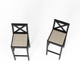 Bar Chair Counter Height Stool with Backrest, Padded Seat & Footrest, Wood Kitchen Island Chair, W2582P170703
