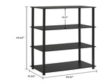 No Tools 4-Shelf Bookcase, True Black Oak 28236136