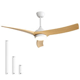 52 Inch Modern Ceiling Fan with 18W LED Light and Remote Control 3 ABS Blades DC Motor for Bedroom W934P285765