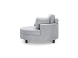 51-inch gray corduroy sofa with two throw pillows and a waist pillow with an extra tray for W1658P143717