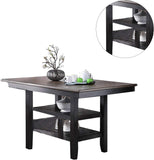 ZNTS 1pc Cunter Height Dining Table Dark Coffee Finish Kitchen Breakfast Dining Room Furniture Table w 2x B01183547