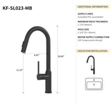 Bothwa Home 18.83" CUPC Certified Pull-down Kitchen Faucet B2724P262920