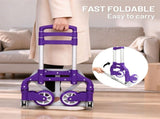 Portable Aluminium Cart Folding Dolly Push Truck Hand Collapsible Trolley Luggage Purple 09846099