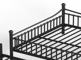 Queen over Queen Metal Bunk Bed with Unique Curved Guardrail Design, Round Tube bunk bed Frame, No 56659198