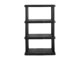 4-Shelf Plastic Storage Shelf, Black, 22" W x 14" D x 47" H 33111428