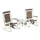 Outdoor Rockings Set of 3, Durable HDPE Patio Oversized Rockers for Adults, Wicker Rocking W1859P360080