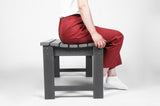 Backless HDPE Adirondack Bench with Wood Texture, Poly Lumber Seat for Patio, Backyard, Balcony, All W2103P254593