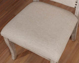 ZNTS Natural Rustic Tone Set of 2 Dining Chairs Beige Fabric Tufted back Chairs Nailhead trim Upholstered B01181961