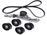 6Pcs Drive Belt Kit W/ Tensioner & Idler Pulleys For 2012-2018 Jeep Wrangler JK 3.6L 04627038AA 27502651