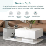 ZNTS ON-TREND Modern Coffee Table with Tempered Glass, Wooden Cocktail Table with WF303936AAK