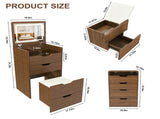 3-in-1 Vanity Desk with Lighted Mirror & Stool, Flip Top Makeup Dressing Table, Compact Storage for W2699P478802