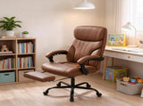 Heated Massage Office Chair, Reclining PU Leather Computer Chair with Footrest, Height Adjustable 79748595