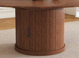 59" Extendable Oval Dining Table Set with 4 Walnut Chairs, 47-59" Rail-Free Expandable Table & 50928517