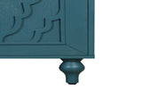 63'' Large Storage Cabinet Metal Handle, Carved Flower Doors, Wooden Mordern Sideboard Console W1445P251889