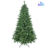 Artificial 6ft Green RGB-lit Christmas Tree with 751PVC Mixed Branch Tips,Hinged Premium & Foldable 02711528