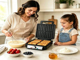 1200W 4-Slice Belgian Waffle Maker, Double-Sided Heating Waffle Iron with 320-410 Adjustable 29947268