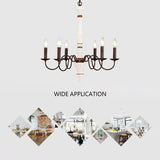 Retro white and Rust Color Chandelier With Light Fixture 6 Light Pendant Light W1592P233588