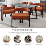 COOLMORE Modern Accent Chair Teddy Upholstered Armchair with Open Back 3 Legs Barrel Dining Chair W395P233458