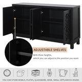 ZNTS Large Storage Space Sideboard, 4 Door Buffet Cabinet with Pull Ring Handles for Living, Dining 15869151