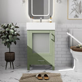 20-Inch bathroom vanity with ceramic sink and ample storage - ideal for small bathrooms WF324691AAF