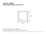 20"x28" LED Bathroom Mirror, Front-Lit and Back-Lit, 3 Color Tem Adjustable, Brightness Memory, 64470948