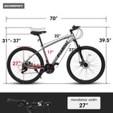 A2757 27 Inch Mountain Bike 21 Speed, Suspension Fork, Aluminum Frame Disc Brake, Mountain biking W709P185448