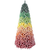 7.5ft Rainbow Gradient Flocked PVC Christmas Tree with 1927 Tips, Colorful Full-Bodied Artificial 23807149
