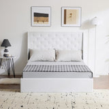 Upholstered Queen Platform Storage Bed Frame with 4 Drawers, Wingback Headboard with Button Tufted 78963941