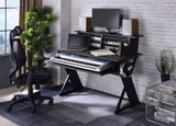 Black Music Desk with Keyboard Tray B062P215485