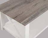White Brown 3-Piece Set Table Top Cocktail Rectangular Coffee Table and Two Matching Square End B011P244337