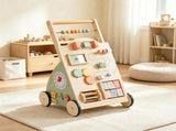 Multifunctional Toddler Learning Walking Toy with Shape Sorter Bead Maze Gear Mirror Counting Beads, 98625309
