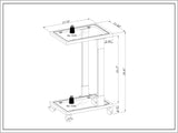 Golden Side Table, Acrylic Sofa Table, Glass Top C Shape Square Table with Metal Base for Living W82153574
