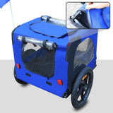 ZNTS Blue High Quality 16 inch air wheel Pet Bike Trailer for Dogs Foldable Bicycle Pet Trailer 69956740