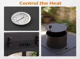 110 x 45 x 102 cm Black Cart-Style Charcoal Grill with 2 Side Tables 700&degC High-Temperature 45835967