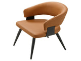 Modern Kitchen Dining Chair Set , brown faux leather soft cushion, curved wrap-around W5815P583490