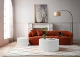 White Nesting table set of 2, Handcraft Relief MDF Coffee Table for Living Room/Office/Leisure Area W876P271185